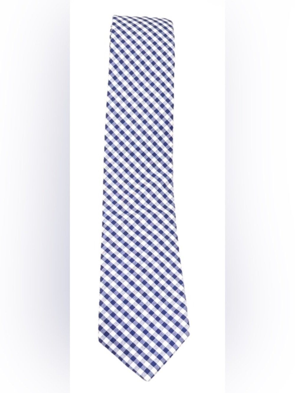J.Crew The Cotton Tie Navy White Gingham Check 100% Cotton Mens